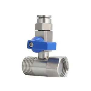 Food Grade Stainless Steel Ball Valve Flow Control Valve 3-Way Threaded Shut-Off Valve for Water Treatment