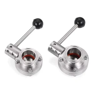 Food Grade Stainless Steel Sanitary 304/316 Male Female Threaded Manual Tri Clamp Butterfly Valve for Fluid