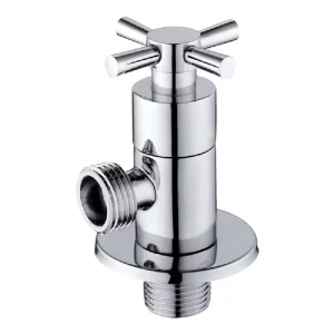 Forged 1/2-Inch Manual 90-Degree Brass Water Angle Valve with Zinc Alloy Cross Handle