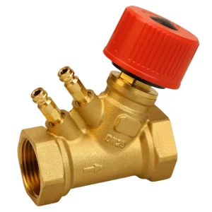 Forged Brass Static Balance Valve with Red Hand wheel for Water Pressure Control OEM Customizable
