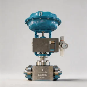 Forged Stainless Steel Pneumatic Globe Control Valve Class2500 2500LB Super High Pressure A182 F304 DN25 1″ for Hydrogen Oxygen