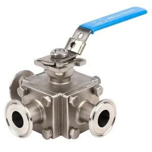 Four Way Full Bore Sanitary Stainless Steel Control LL Type Dn15 Price Full Bore 4 Way Ball Valve