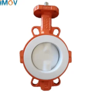 Full PTFE Lined Wafer Butterfly Valve DN100 Stainless Steel Disc Chemical Valve for Highly Corrosive Media