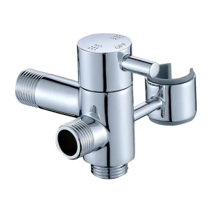 Fullrain Modern 3 Way Angle Stop Diverter Valve Ceramic Cartridge Brass Zinc Handle Shower Mount for Hotel Water Tap (1 Year