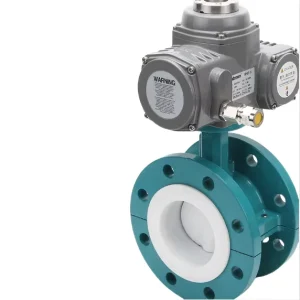 Fully Lined Fluorine Flange Butterfly Valve Compact Explosion Proof Electric