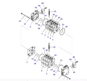 GD555-5 Spare Parts Used Control Valve Assembly 723-19-17802