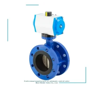 GT D641X 10 16Q Pneumatic Soft Seal Flange Butterfly Valve Cast Steel Body Blue Internal Thread Shut off Valve Gas Industrial