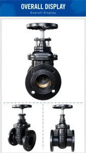 Gate Valve DN400 PN10 PN16 Ductile Iron GGG50 Resilient Seated EPDM Flanged Gate Valve 300mm 400mm Water Municipal Pipeline CE