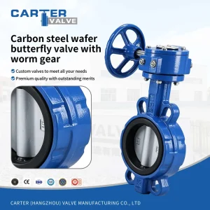 Gearbox Operated Wafer Butterfly Valve A105 Forged Steel Wafer Connection Soft Seal Water Gas Slurry