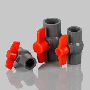 Grey PVC Ball Valve with Butterfly Handle Manual Socket Type Plastic Valve for Water OEM Customizable
