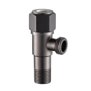 Grey Stainless Steel Triangle 1/2-Inch Angle Valve for Toilet Faucet