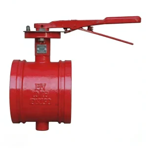 Groove Type Handle Butterfly Valve Fire Protection Dedicated Butterfly Valve Turbine Soft Sealing Butterfly Valve