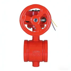 Grooved Fire Signal Butterfly Valve Ductile Iron Gear Operated Soft Seal Valve for Fire Sprinkler DN50 DN300 PN16