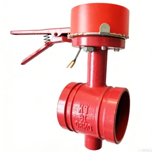 Grooved Fire Signal Butterfly Valve Ductile Iron Manual Handle Operated Soft Seal Valve for Fire Sprinkler DN50 DN300 PN16