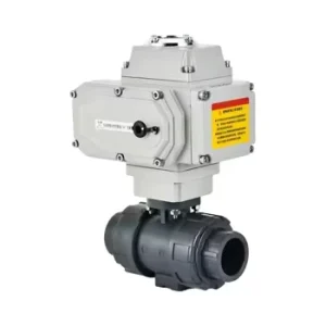 HAOYE Electric PVC Ball Valve Q911F 16S Anti Corrosion Acid and Alkali Double UPVC Plastic DN25 50