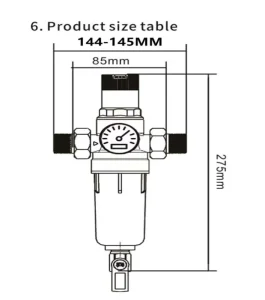 HAi LESHI High Flow Rate 316 Stainless Steel Mesh Manual Brass Pressure Reducing Valve Steady Outlet Pressure for Home Pressure