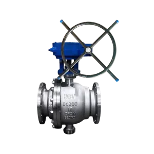 HG Worm Flanged Ball Valve Q341F 16P R Ball Solution Heat Treatment FRAS Fixed Ball Blowout Proof