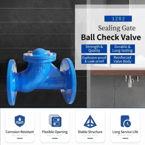HR-HQ41X-16Q Ductile Iron Flanged Ball Check Valve PN16 Sewage Non-Return Valve for Waste Water Pump System