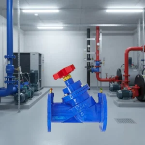 HVAC Digital Balancing Valve PN16 Ductile Iron QT450 Flanged Static Flow Control Central Air Conditioning