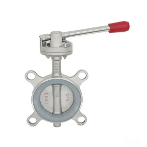 Handle type Latching Stainless Steel Butterfly Valve Manual Valve with Soft Silicone Sealing Wafer Butterfly Valve