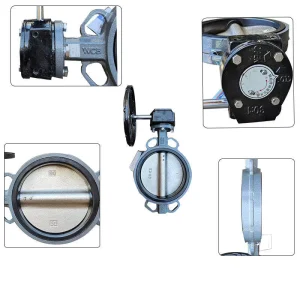 Handwheel-Operated WCB Butterfly Valve, Carbon Steel WCB Butterfly Valve with PTFE/EPDM Rubber-Lined Seating