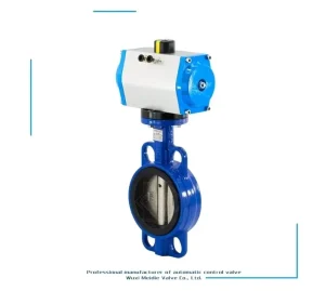 Heavy Duty Cast Steel Corrosion Resistant Pneumatic Operated Soft Seal Wafer Butterfly Valve GT D671X 10 16Q Gas Valve