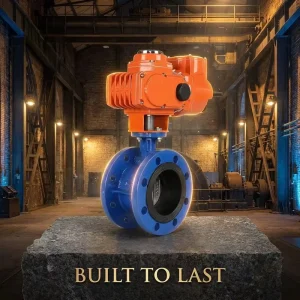 Heavy Duty Durable Ductile Iron Tight Shutoff Seal Multi Pressure Grade Electric Actuated Industrial Wafer Butterfly Valve