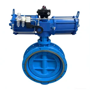 Heavy Duty High Temp High Pressure Pneumatic Triple Eccentric Hard Seal Butterfly Valve Alloy Steel Zero Leakage Fire Safe
