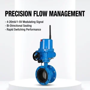 Heavy Duty Industrial Pipeline Multi Medium Adaptable Corrosion Resistant Electric Flanged Butterfly Valve