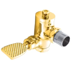 Heavy Duty Solid Brass 90 Degree Angle Flush Valve Foot Pedal Self Closing Delay Squat Toilet Commercial Public Restroom