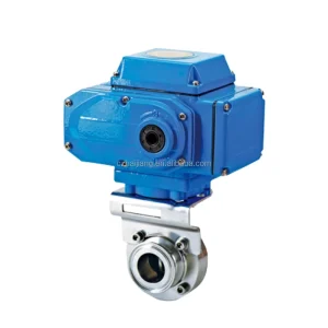 Heavy Duty Stainless Steel Pneumatic Sanitary Tri Clamp Butterfly Valve Electric Powered Water Media Butterfly Valve