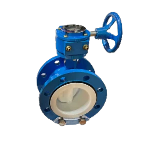 High Performance Ductile Body Turbine Flange Butterfly Valve Fluorine Lined with Industrial Efficiency Ptfe High Performance