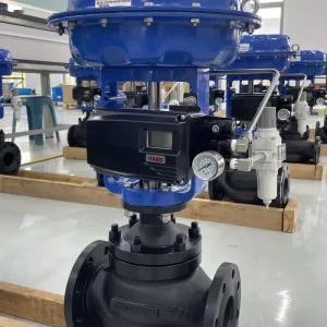 High Performance Pneumatic Control Valve with Handwheel Manual Override Actuated Valve