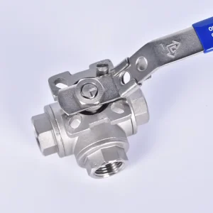 High Platform 1000PSI Full Bore Stainless Steel Three Way Ball Valve with T or L Port and Thread End