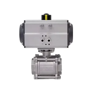High Platform Two-Piece Pneumatic Stainless Steel SS304 Internal Thread Flanged Connection Water DN15-DN100 Ball Valve