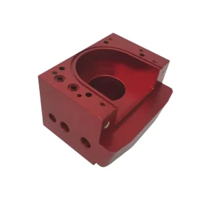 High Precision 6061 Aluminum CNC Machining Hydraulic Valve Block Red Anodized Manifold Parts for Machining Broaching Milling