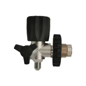 High-Pressure 300 Bar Hydraulic Gas Filling Station Control Valve with Female Quick Connector, Brass and Steel Angle Stop Valve
