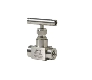 High Pressure 316SS Manual Needle Valve 1 4 Female NPT Connection 10000psi High Temperature Base 2 Way Angle Design FD.LOK