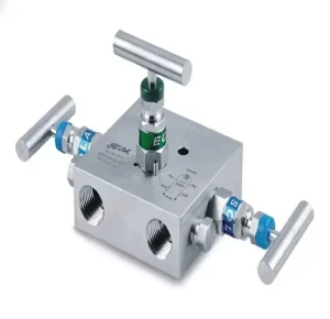 High Pressure 6000psi Three-Way NPT Stainless Steel Instrument Manifold Valve 1/2 1/4 Ports Hydraulic Power Needle Structure