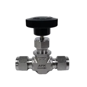 High Pressure Adjustable Manual Needle Valve Compression Double Ferrule Tube 316 Stainless Steel 1/8, 1/4, 3/8, 1/2 in