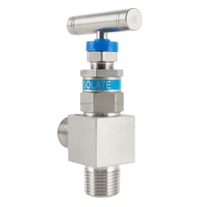 High-Pressure Angle-Type Stainless Steel Needle Valve with Male NPT Thread