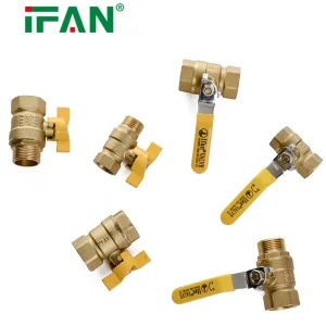 High Pressure Brass Gas Valve 1/2″ 3/4″ Brass Gas Ball Valve Yellow Color Gas Ball Valve