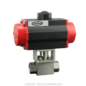 High Pressure DN15 Stainless Steel 304 1 2 Inch Threaded Pneumatic Actuator 2 Way Ball Valve