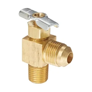 High-Pressure Manual Brass Elbow Needle Valve 2-Way 3/4 and 1/2 Inch for CO2 Gas and Water with Lever Handle