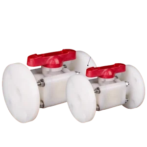 High Pressure Plastic Pvdf PPH FRPP Corrosion Resistant Nitric Acid Chemical Industry Three Piece Bolt Type Flange Ball Valve