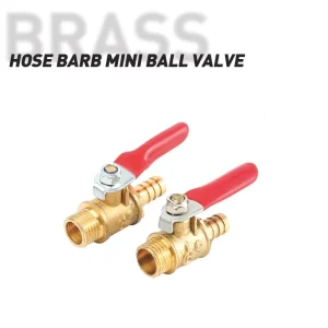 High Quality 1 8-8 Brass Pipe Fitting Male and Hose Barb Mini Ball Valve Manual OEM Customizable for Heating Systems