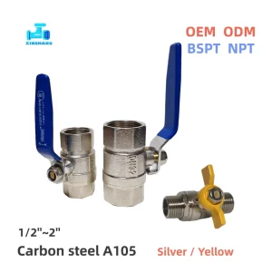 High Quality A105 1 2” 2In Manual Gas Ball Valve Commercial Usage Carbon Steel Construction Water Oil Control OEM Customizable