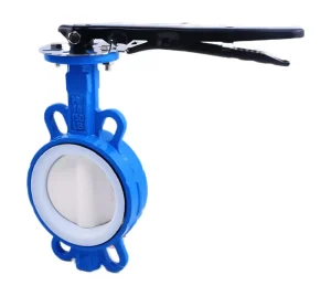 High Quality Cast Iron PTFE Butterfly Valve Hydraulic Power China Manufacturer’s Handle Clamp High Acids Bases General