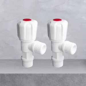 High Quality Chrome Finish PVC Angle Valve 1 2 Inch with Durable Plastic Body Smooth Operation Handle for Residential Water Use