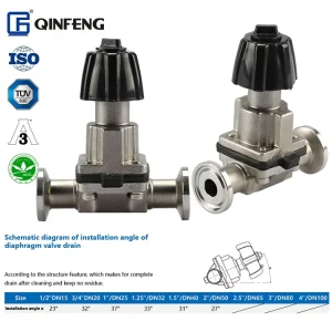 High Quality Custom Logo 316L DN10 DN89 Pressure Control Sanitary Stainless Steel Manual Mini Ball Valve 2 Way Diaphragm Valve